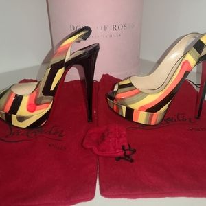 Christian Louboutin Sling Back Platform Pumps